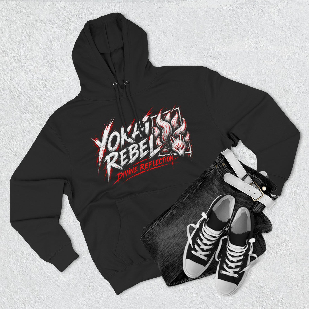 Yokai Rebel Hoodie — White Fox, Shiro Kitsune