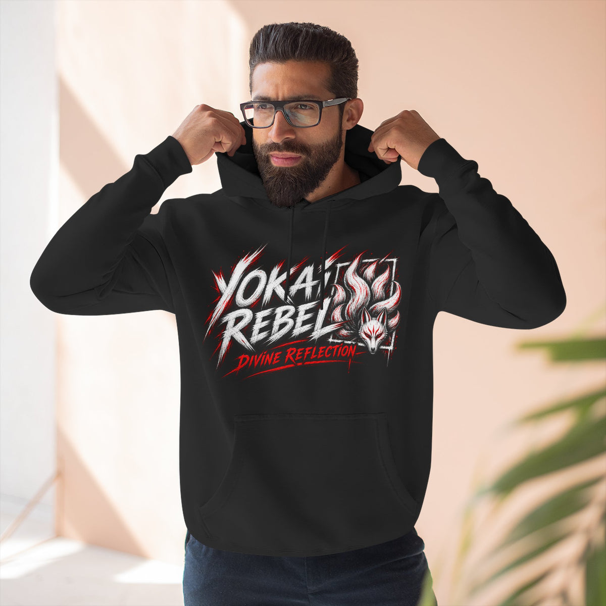 Yokai Rebel Hoodie — White Fox, Shiro Kitsune